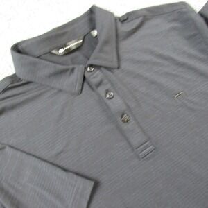 TravisMathew Polo Shirt Mens Large Black Striped Golf Performance Lightweight‎